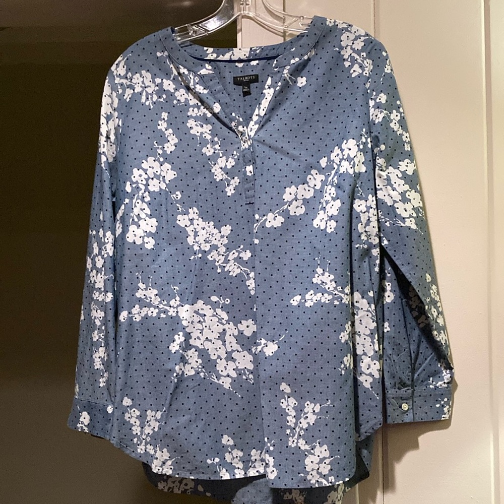 Talbots tunic long-sleeve blouse Large (petite)